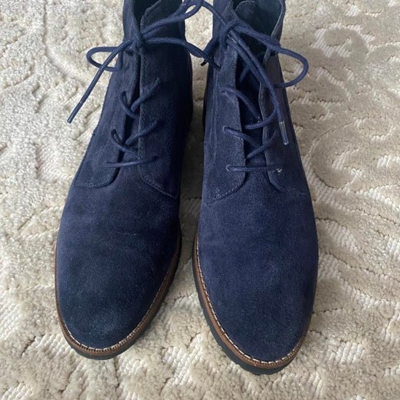 Franco Sarto Suede Boots Navy Blue - Picture 9 of 9